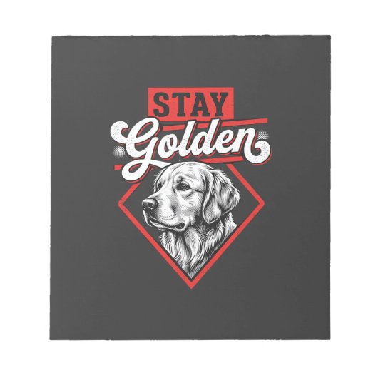 Blijf Goud Goud Retriever Hond Notitieblok (Voorkant)