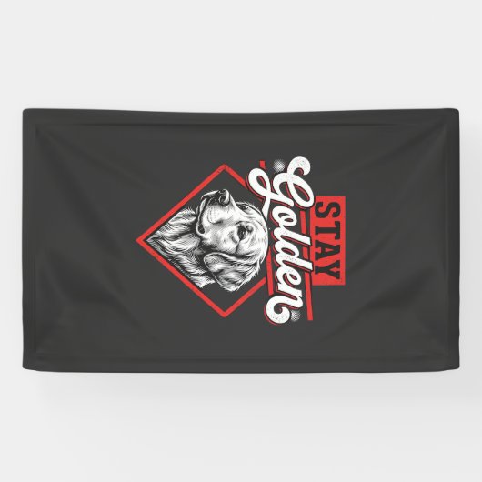 Blijf Goud Goud Retriever Hond Spandoek (Horizontaal)