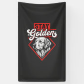 Blijf Goud Goud Retriever Hond Spandoek (Verticaal)