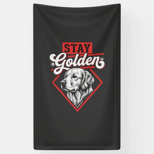 Blijf Goud Goud Retriever Hond Spandoek (Verticaal)