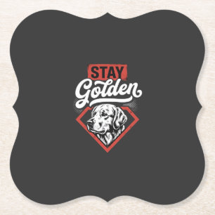Blijf Goud Goud Retriever Retro Hond Kartonnen Onderzetters