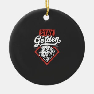 Blijf Goud Goud Retriever Retro Hond Keramisch Ornament