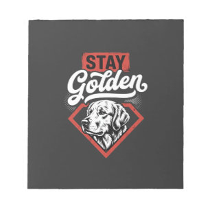Blijf Goud Goud Retriever Retro Hond Notitieblok