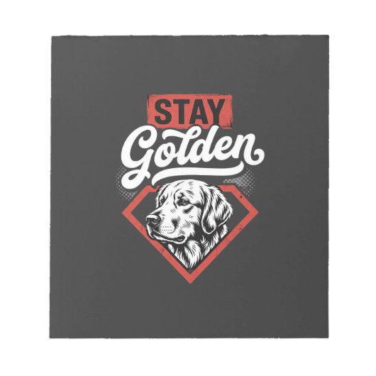Blijf Goud Goud Retriever Retro Hond Notitieblok (Voorkant)