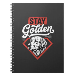 Blijf Goud Goud Retriever Retro Hond Notitieboek