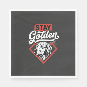 Blijf Goud Goud Retriever Retro Hond Servet