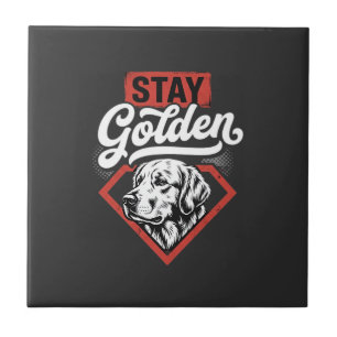 Blijf Goud Goud Retriever Retro Hond Tegeltje
