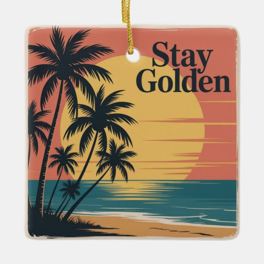 Blijf Goud Keramisch Ornament (Voorkant)