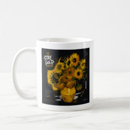Blijf Goud Zonnebloemen T-Shirt | Van Gogh Koffiemok