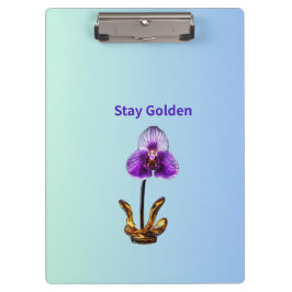Blijf Gouden Orchidee Klembord