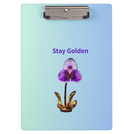 Blijf Gouden Orchidee Klembord (Voorkant)