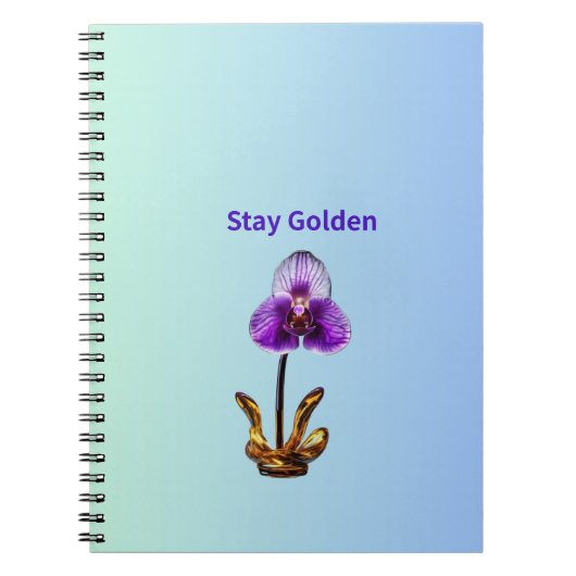 Blijf Gouden Orchidee Notitieboek (Voorkant)