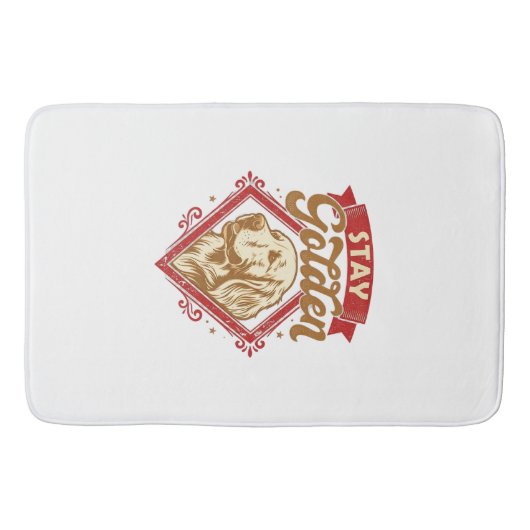 Blijf Gouden Retriever Hond Rode Diamant_1 Badmat (Voorkant)
