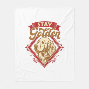 Blijf Gouden Retriever Hond Rode Diamant_1 Fleece Deken