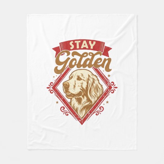 Blijf Gouden Retriever Hond Rode Diamant_1 Fleece Deken (Voorkant)