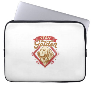 Blijf Gouden Retriever Hond Rode Diamant_1 Laptop Sleeve