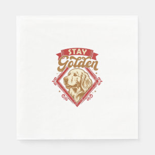 Blijf Gouden Retriever Hond Rode Diamant_1 Servet