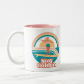 Blijf Gouden Retro Surf Mok Kust Boho (Links)