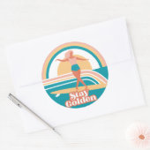 Blijf Gouden Retro Surf Sticker Kust Boho Strand (Envelop)