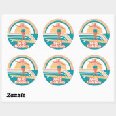 Blijf Gouden Retro Surf Sticker Kust Boho Strand (Vel)