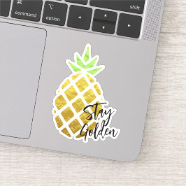 Blijf gouden tropische anananas sticker