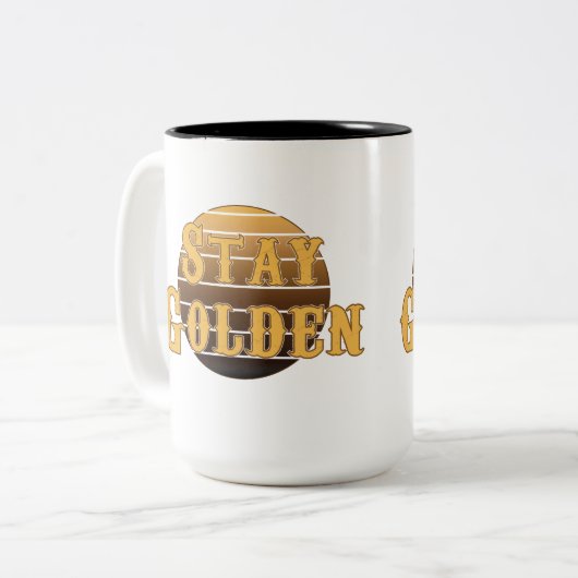 Blijf gouden  tweetone koffiekoffie-mok tweekleurige koffiemok (Voorkant links)