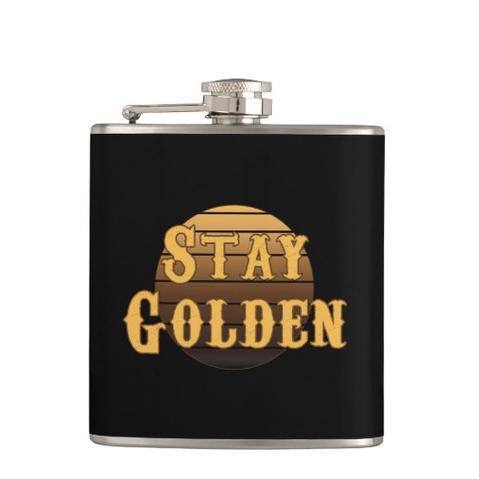 Blijf gouden vintage heupfles (Voorkant)