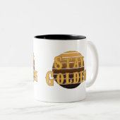 Blijf gouden vintage tweekleurige koffiemok (Voorkant rechts)