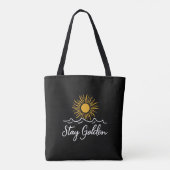 Blijf Gouden Zwart Tote Bag (Achterkant)