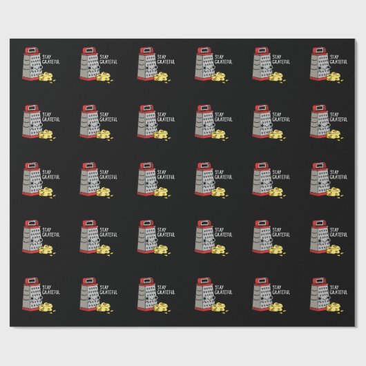 Blijf grateful Funny Cheese Pun Dark BG Cadeaupapier (Vlak)