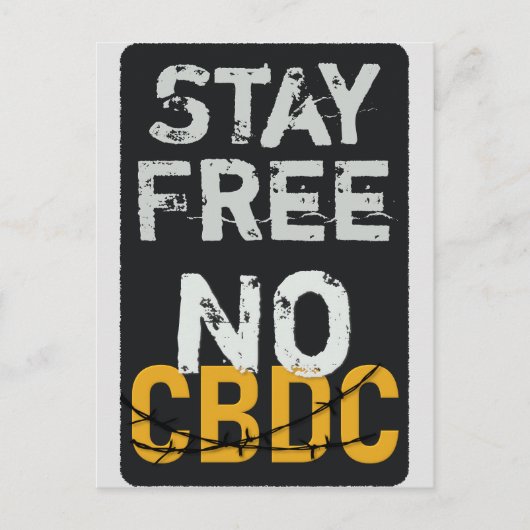 Blijf gratis - Geen CBDC Briefkaart (Voorkant)