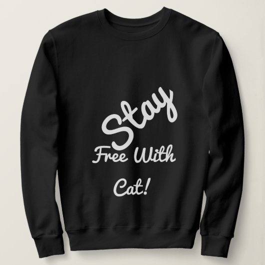 Blijf gratis met Cat Funny Schattige gepersonalise Trui (Design voorkant)