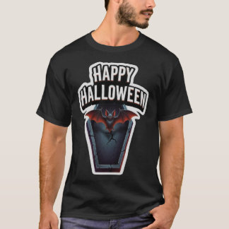 Blijf griezelig 3D Halloween-afbeelding met vleerm T-shirt