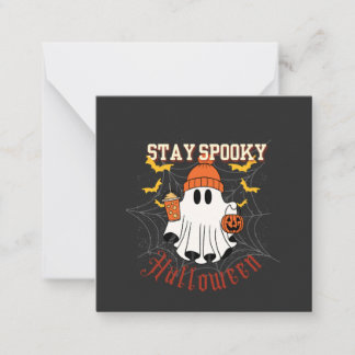 Blijf Griezelig Geest Halloween Notitiekaartje
