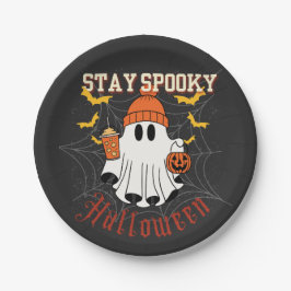 Blijf Griezelig Geest Halloween  Papieren Bordje