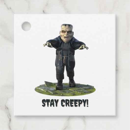 Blijf griezelig! monster van Frankenstein Bedankjes Labels (Voorkant)