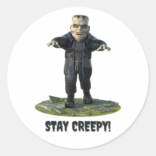 Blijf griezelig! monster van Frankenstein Ronde Sticker (Voorkant)