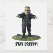 Blijf griezelig! monster van Frankenstein Wijn Etiket (Enkel label)