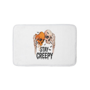 Blijf Griezelig PNG, Retro Schedel Halloween Badmat