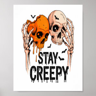 Blijf Griezelig PNG, Retro Schedel Halloween Poster