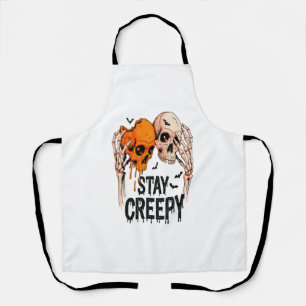 Blijf Griezelig PNG, Retro Schedel Halloween Schort