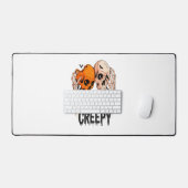 Blijf griezelig PNG, Retro Skull Halloween Bureaumat (Keyboard & Muis)