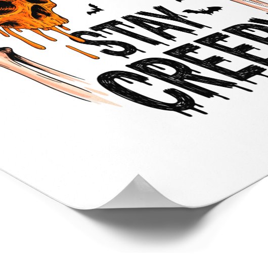 Blijf griezelig PNG, Retro Skull Halloween Poster (Hoek)