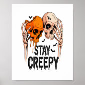 Blijf griezelig PNG, Retro Skull Halloween Poster (Voorkant)