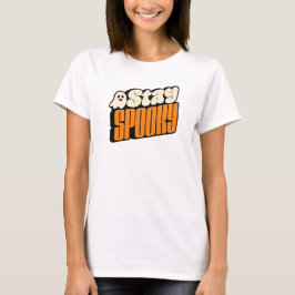 Blijf Griezelig Retro Halloween Geest T-shirt