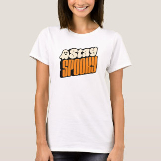 Blijf Griezelig Retro Halloween Geest T-shirt