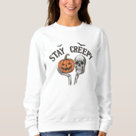 Blijf griezelig Retro Halloween Skeleton Hand Trui