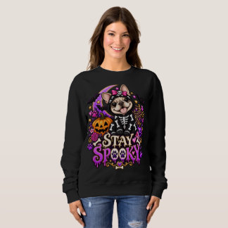 Blijf Griezelig Skelet Franse Sweatshirt