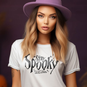 Blijf griezelige heksen heks Halloween grappig T-shirt