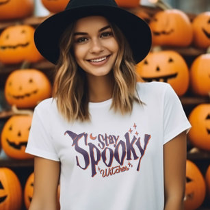 Blijf griezelige heksen heks Halloween grappig T-shirt